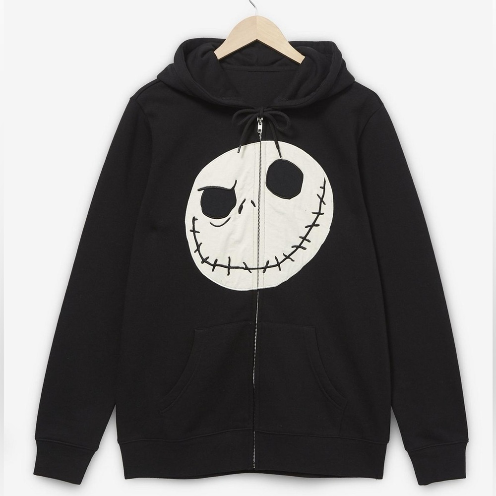 Disney NBC Jack Skellington Zippered Hoodie, Size L, NWT